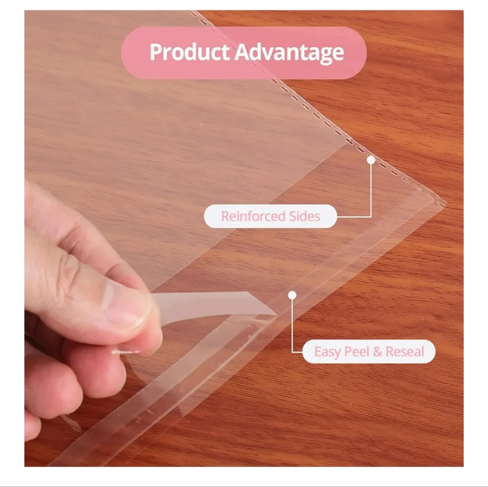 20 Clear Self-Sealing Bags – 9x12 Inches – Resealable Bags